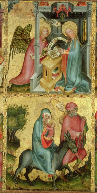 The Annunciation and the Flight into Egypt, from the Buxtehude Altar by Master Bertram of Minden